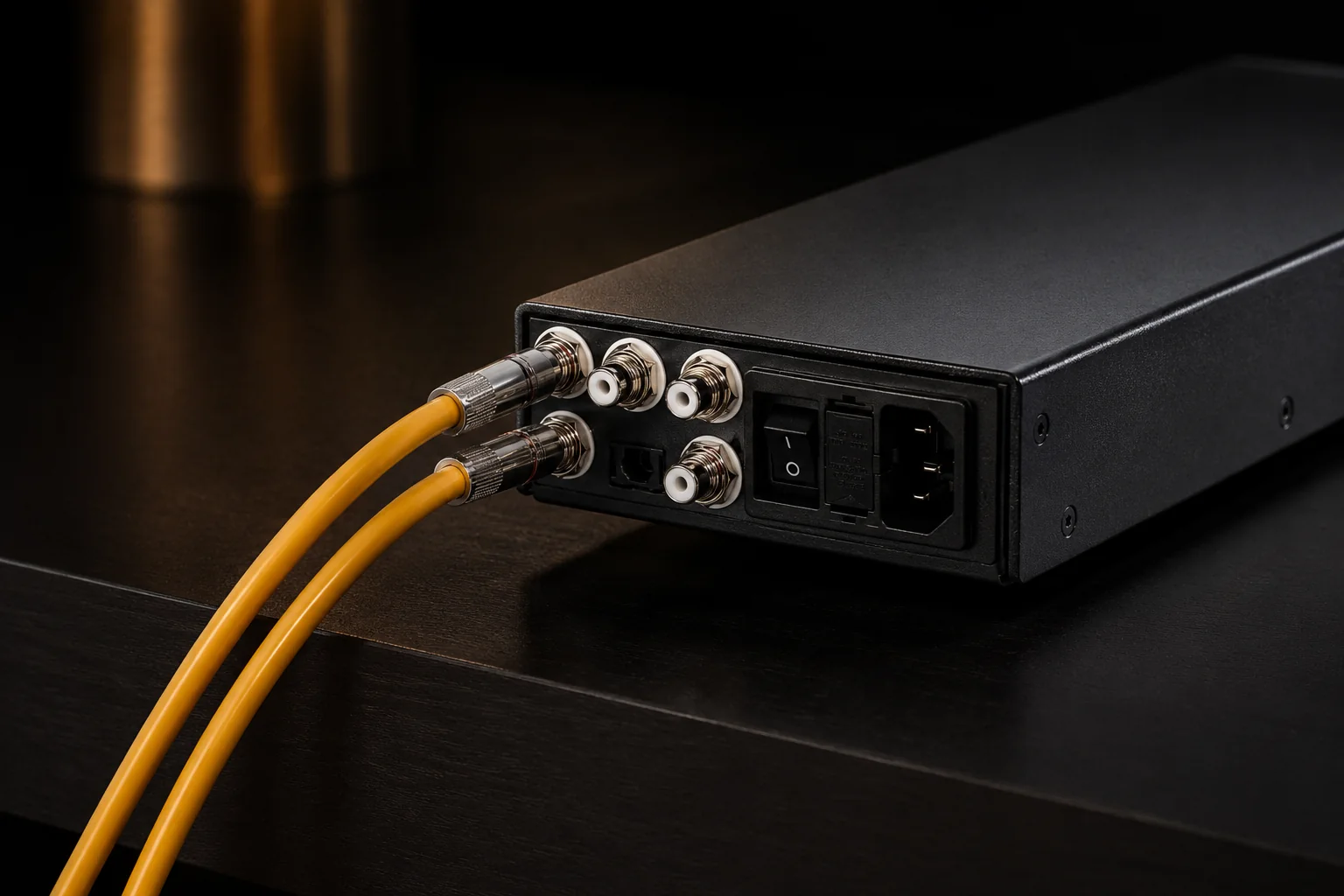 Van den Hul RCA cables connected to Lehmann Audio high-end equipment